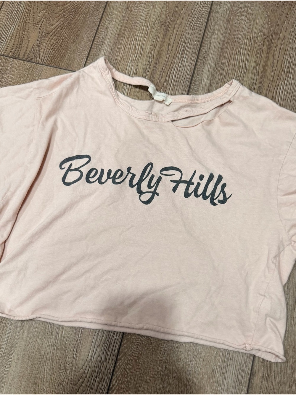 La Hearts Pale Pink "Beverly Hills" Crop Tee